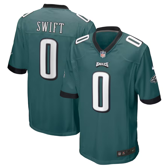 Youth Philadelphia Eagles #0 D'Andre Swift Green 2023 Draft Stitched Football Jersey